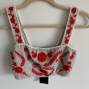 Embroidered Crop Top